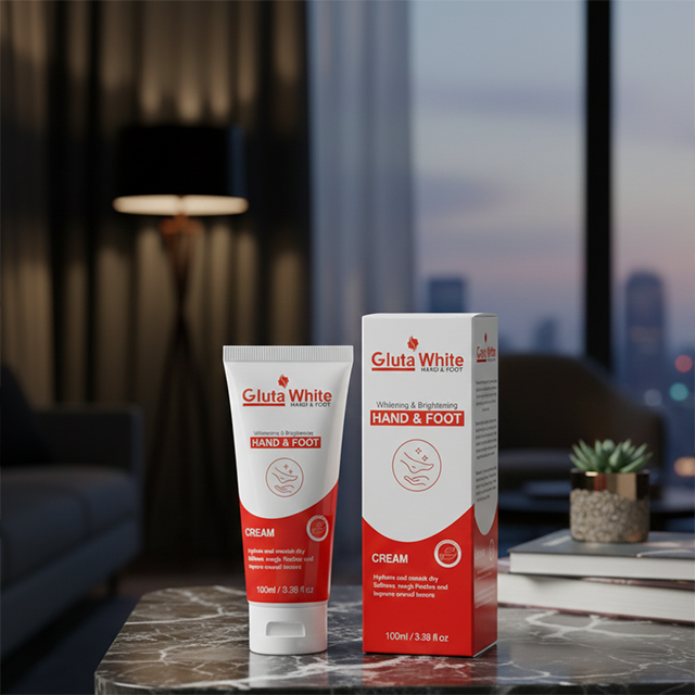 Gluta White Hand & Foot Whitening & Brightening Cream | 100ml Professional Formula for Radiant, Even-Toned Skin | Targets Dark Elbows & Knees