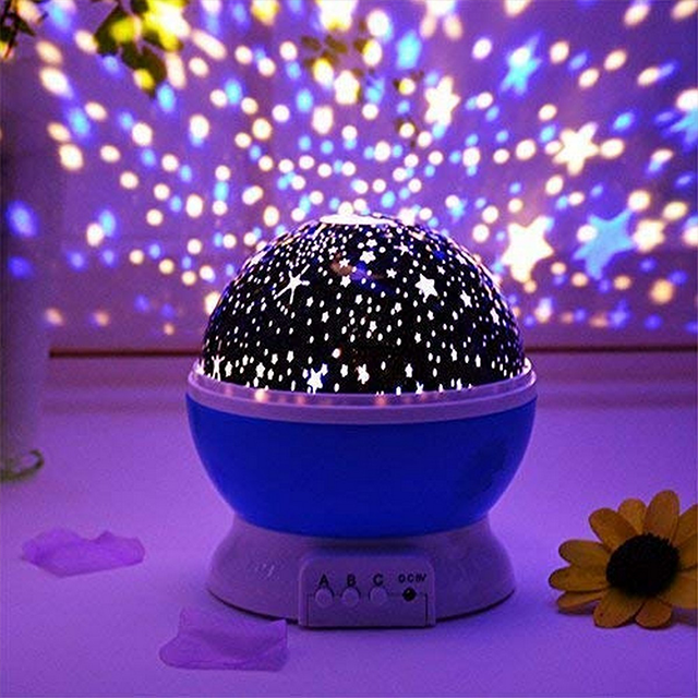 360° Rotating Star Master Projection Lamp | USB/Battery Operated | LED Moon & Starry Sky Night Light (Random Colour)