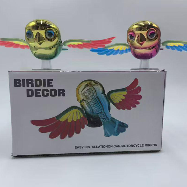 1Pc Fluttering Birdie Decor – Aerodynamand Motorcycle Mirrors ( random colouric Motion Accessory for Car )