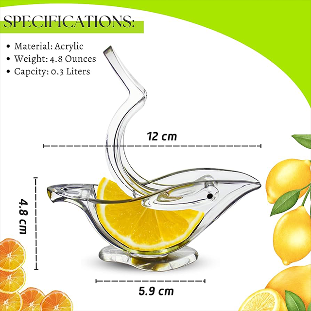 Kitchen Home Slip Tool Press Lemon Squeezer Fruit Mini Manual Juicer Bird Shape Transparent Portable For Orange Lemon Manual Juicer