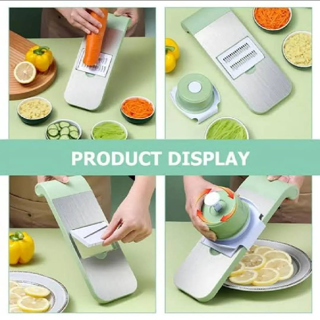 5-in-1 Multi-Functional Vegetable Slicer & Grater – Adjustable Mandoline Cutter
