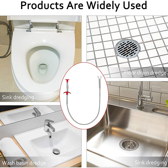 Metal Flexible 60cm Wire Brush Drain Cleaner | Sink, Sewer & Pipe Dredging Tool | Clog Remover