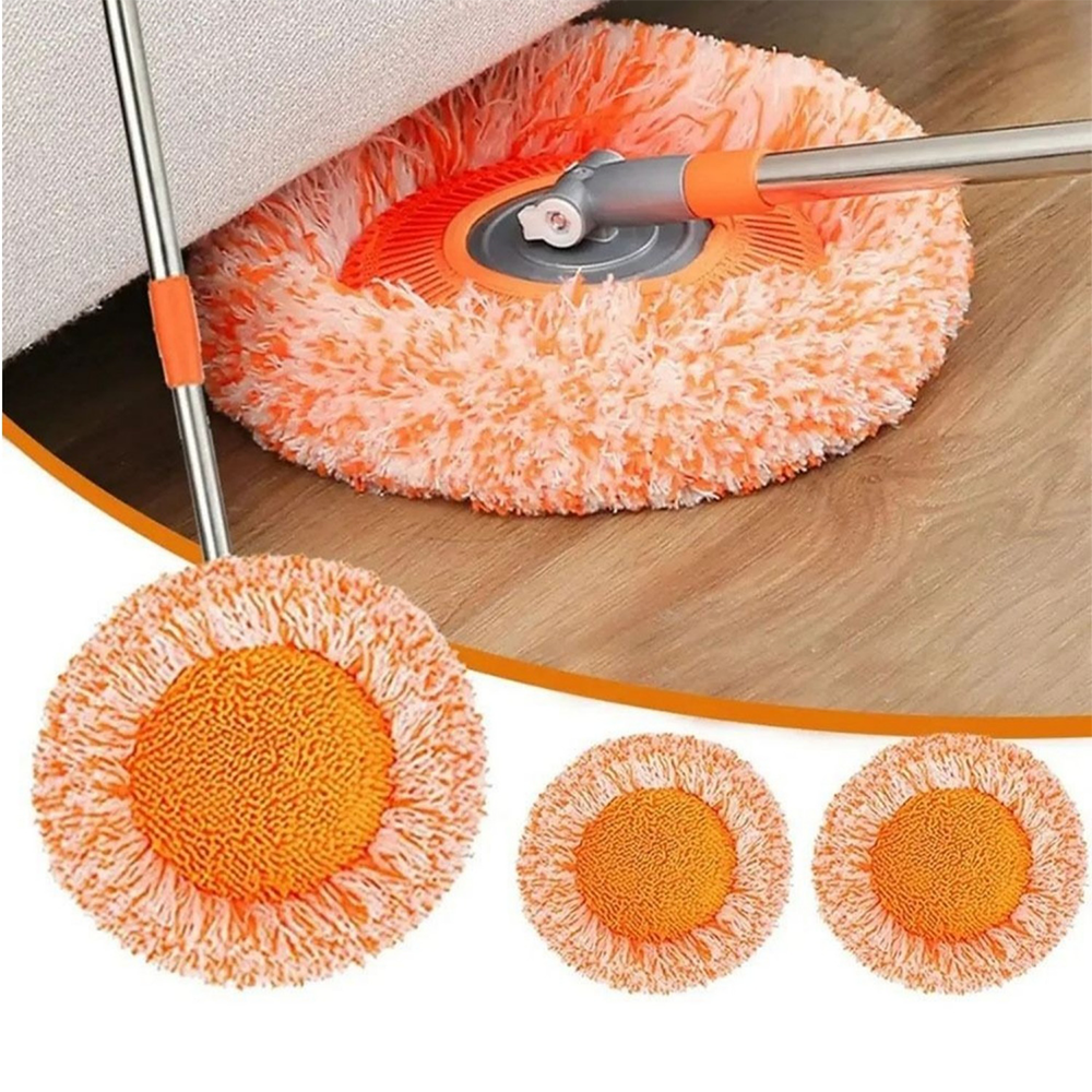 🧹 360° Rotating Microfiber Mop Round Shape | Extendable Adjustable Stick | Floor Cleaning Accessory for Home