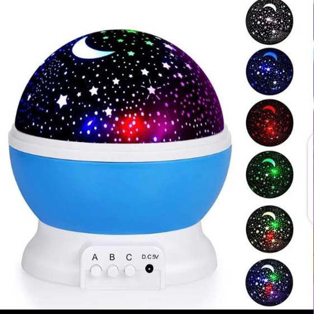 360° Rotating Star Master Projection Lamp | USB/Battery Operated | LED Moon & Starry Sky Night Light (Random Colour)