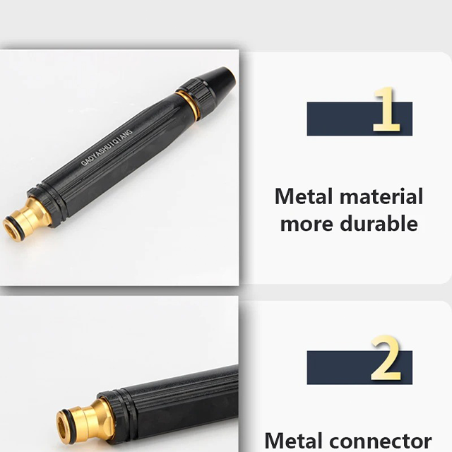 High Pressure Metal Brass Adjustable Nozzle Water Spray Gun – Heavy-Duty Garden & Car Wash Cleaning Tool