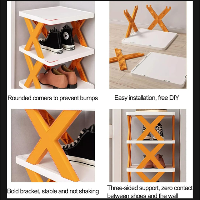 4-Layer Foldable Shoe Storage Rack | Space-Saving Modern Organizer | Strong & Durable Design 🏠