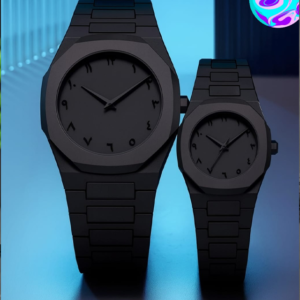 1️⃣ Black Aura Couple Watch – Elegant Matching Timepieces for Him & Her | Stylish Fashion Statement (Without Box)