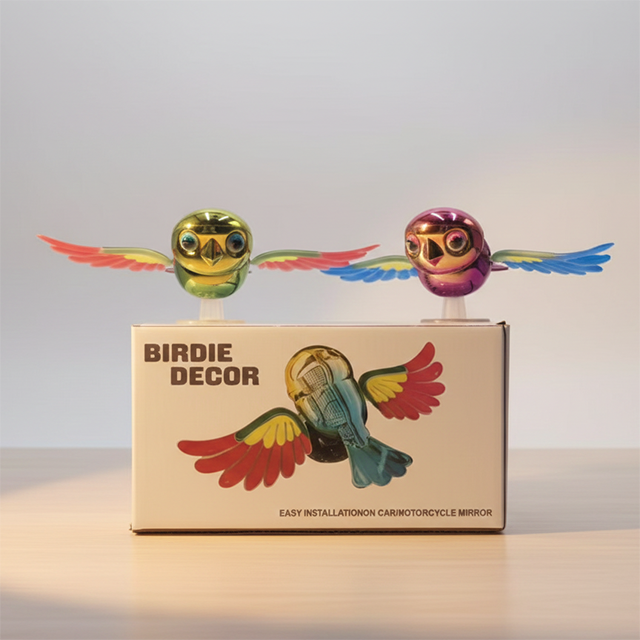 1Pc Fluttering Birdie Decor – Aerodynamand Motorcycle Mirrors ( random colouric Motion Accessory for Car )