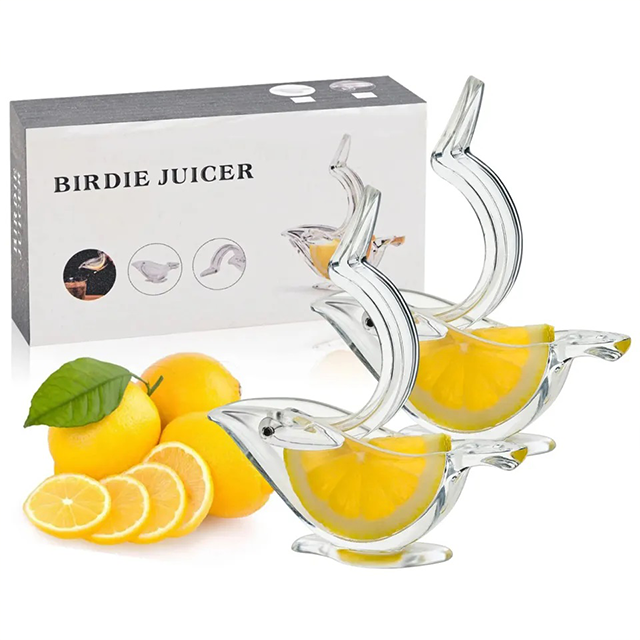 Kitchen Home Slip Tool Press Lemon Squeezer Fruit Mini Manual Juicer Bird Shape Transparent Portable For Orange Lemon Manual Juicer