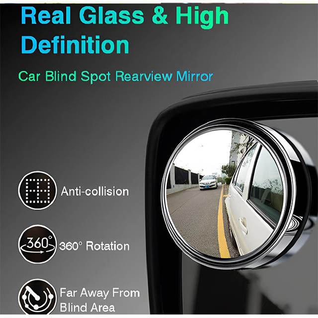 Blindspot Rearview Convex Mirror – 2pcs | Wide-Angle Anti-Glare Side Mirror for Cars & Vehicles