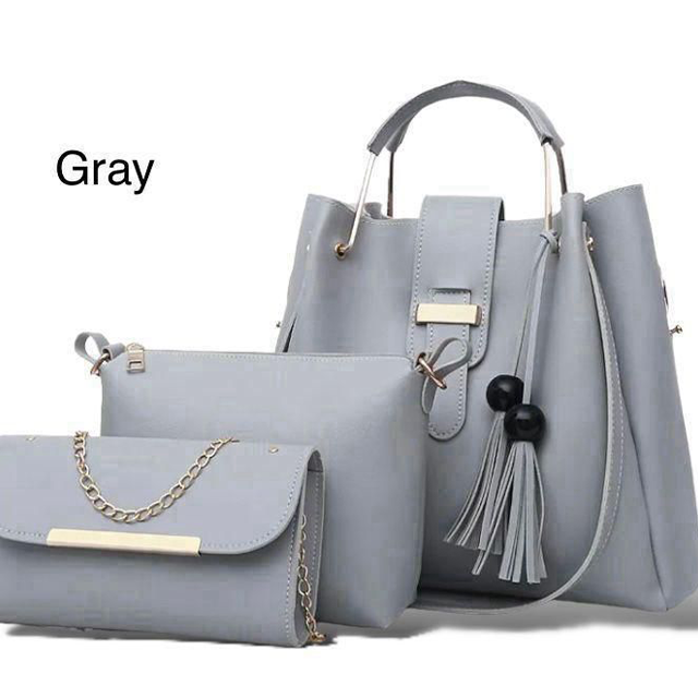 Elegant 3-Piece Women’s Handbag Set – Black Shoulder Bag, Crossbody & Clutch Purse