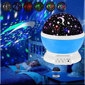 360° Rotating Star Master Projection Lamp | USB/Battery Operated | LED Moon & Starry Sky Night Light (Random Colour)