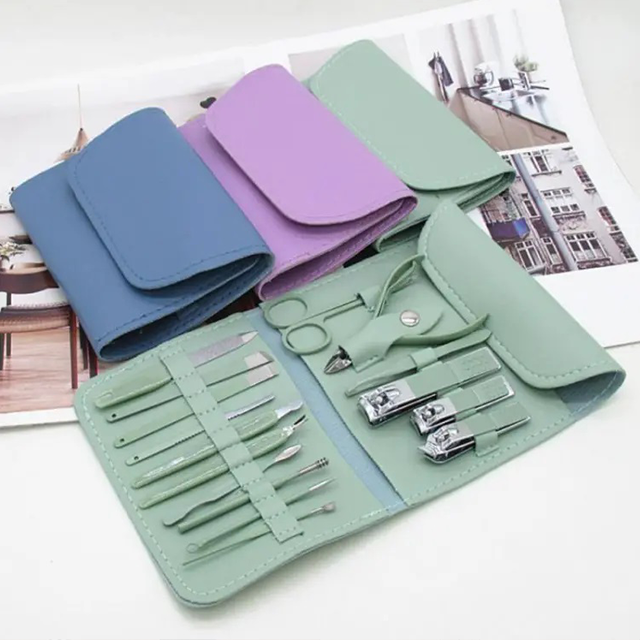 16-in-1 Stainless Steel Nail Care Kit – Manicure & Pedicure Tool Set (Random Color)