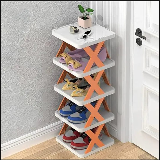 4-Layer Foldable Shoe Storage Rack | Space-Saving Modern Organizer | Strong & Durable Design 🏠