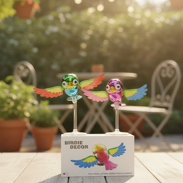 1Pc Fluttering Birdie Decor – Aerodynamand Motorcycle Mirrors ( random colouric Motion Accessory for Car )