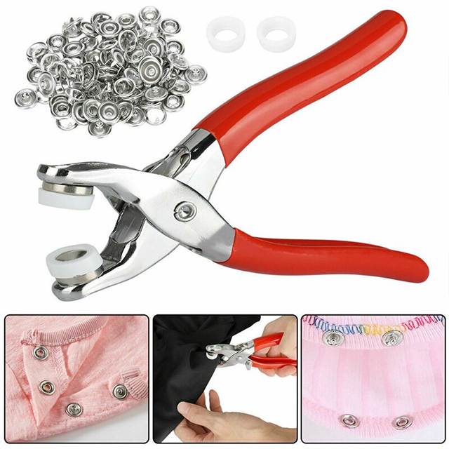 Hand Press Grommet Eyelet Plier Set | Hole Punch Kit with 50 Metal Eyelets | Leather & Belt Tool