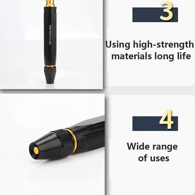 High Pressure Metal Brass Adjustable Nozzle Water Spray Gun – Heavy-Duty Garden & Car Wash Cleaning Tool