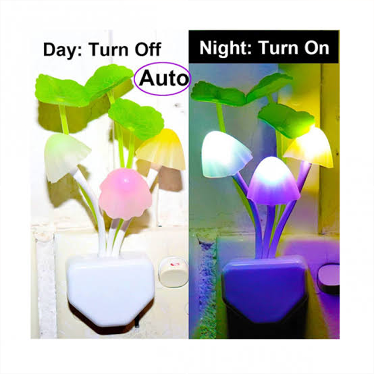 Smart LED Mushroom Night Light – Dusk to Dawn Sensor Flower Lamp for Bedroom, Baby Room & Kids Gift