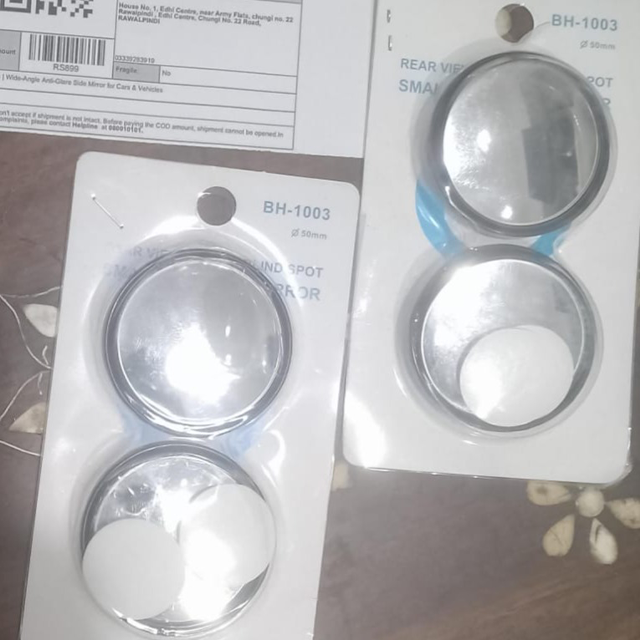 Blindspot Rearview Convex Mirror – 2pcs | Wide-Angle Anti-Glare Side Mirror for Cars & Vehicles