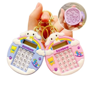 Cute Calculator Keychain | Trendy Stationery | Mini Portable | Fun Problem Solving (Random Design)